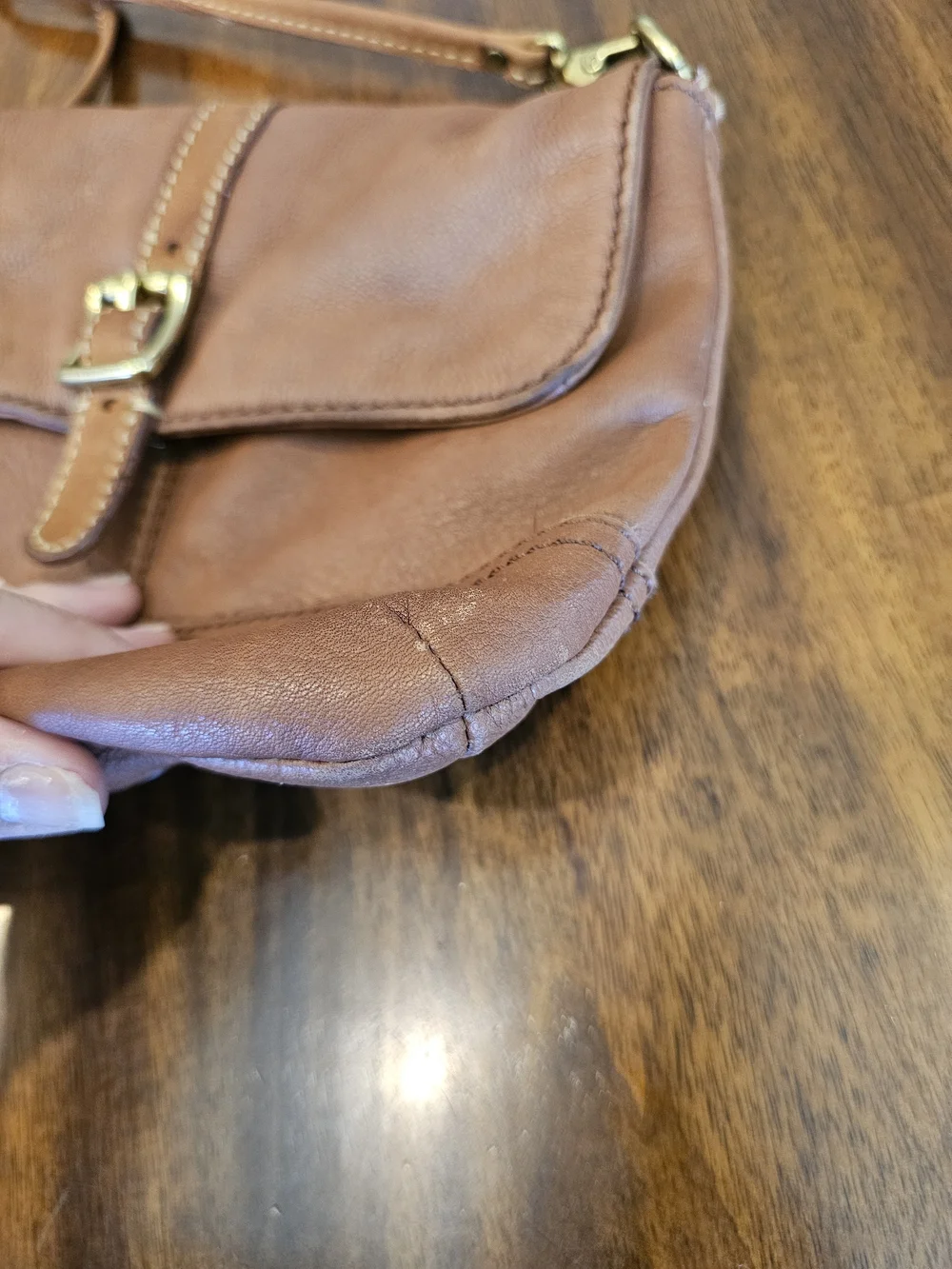 Vintage Fossil pebble leather flap crossbody bag Read Description